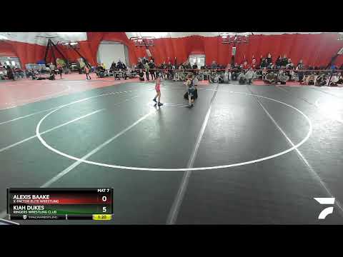 Exhibition 8U Girls Round 2 - Kiah Dukes, Ringers Wrestling Club Vs Alexis Baake, X-Factor Elite W
