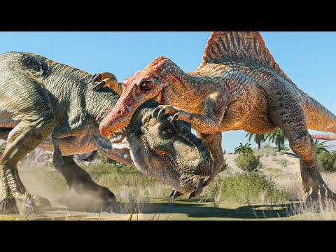 Tyrannosaurus Rex Dinosaurs Battle  - JURASSIC WORLD EVOLUTION