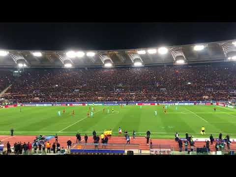 ROMA - BARCELLONA Ultimi minuti di gioco e lo stadio esplode