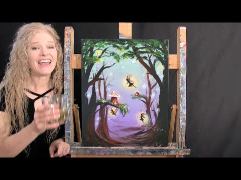 How to Draw and Paint FAIRY FOREST - Paint & Sip at...