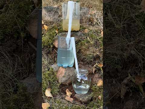Survival Skills: Amazing Dirty Water Purification Filter. #survival #camping #lifehacks