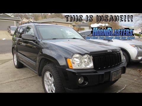 2005 Jeep grand cherokee gets psycho blasters v2 train horn | installation video |