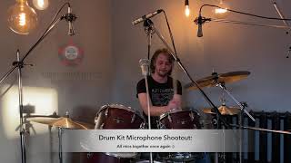 Video thumbnail for Drum Kit Microphone Shootout: AKG D12E, Oktava MD-52A, Lomo 19A19, Lomo UM51, Schoeps CMTS 501 by Soviet Guitar Effects