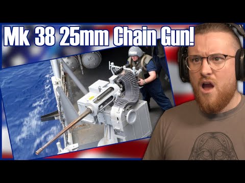 Royal Marine Reacts To US Sailors Training on Mk 38 25mm Chain Gun [M242 Bushmaster]