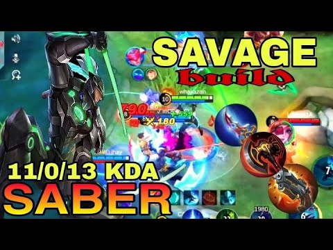 SAVAGE!! SABER BEST BUILD 2022 | SABER GAMEPLAY 2022 | MLBB