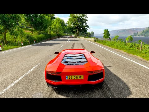 LAMBORGHINI AVENTADOR NO GOLIAS SEM FREIO COM DANO SIMULAÇÃO - FORZA HORIZON 4