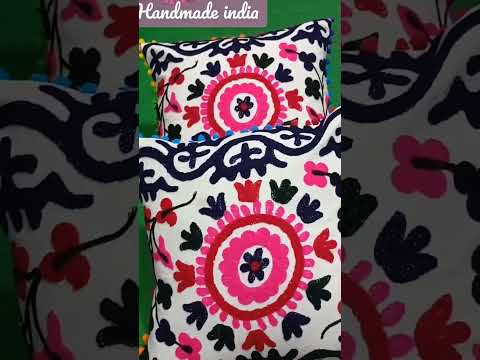 Multicolor embroidery suzani embroidered cushion cover, 10, ...