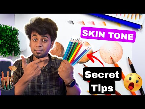 SKIN using COLORED pencils | Best method for Beginners