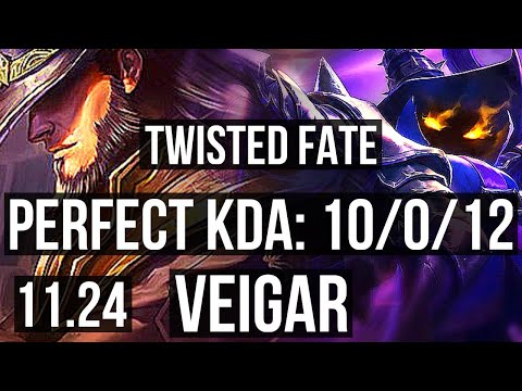 TWISTED FATE vs VEIGAR (MID) | 10/0/12, Legendary, 800K mastery | EUW Diamond | 11.24