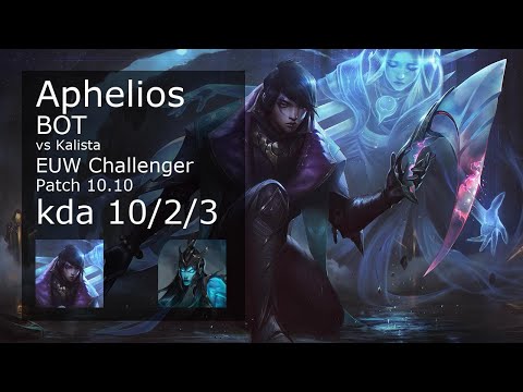 Aphelios ADC & Thresh vs Kalista & Janna - EUW Challenger 10/2/3 Patch 10.10 Gameplay