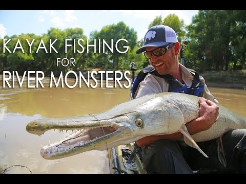 Kayak Fishing for River Monsters - GIANT Alligator Gar
