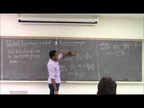 Math 212 RS2 Lecture 5 - Partial Fractions cont'd; The Cover Up Method; The Weierstrass Substitution