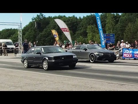 Mercedes-AMG GT 63 S vs Audi S4 C4 2.2TQ 20v 1/4 mile drag race