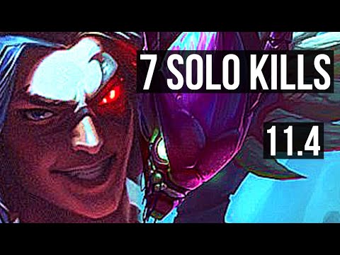 KAYN vs KHA'ZIX (JUNGLE) | Rank 1 Kayn, 7 solo kills, Legendary, Rank 11 | BR Challenger | v11.4