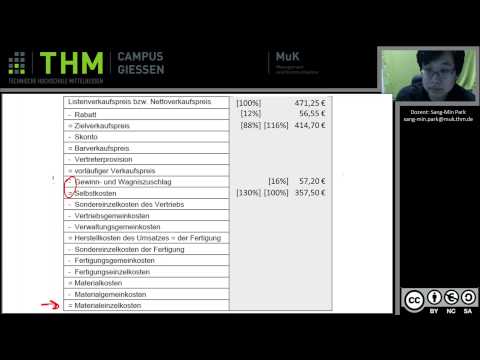 KLR Beispiel Rückwärtskalkulation