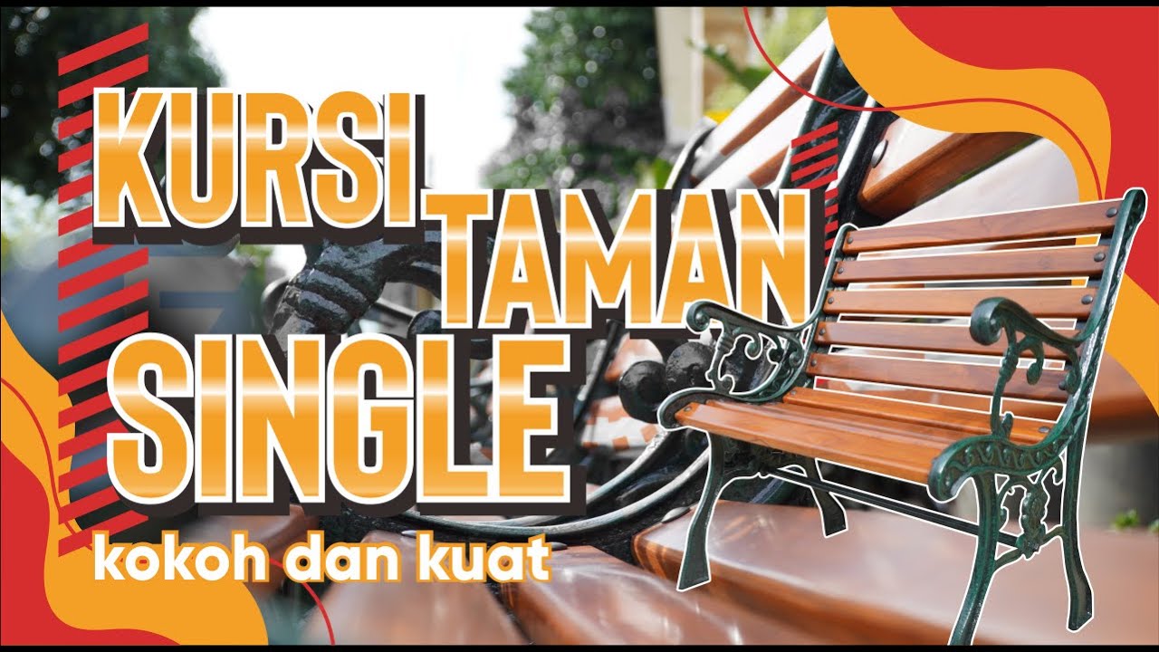 Kursi Taman Besi Cor Singgel Dengan Meja Sangat Cantik dan Elegan