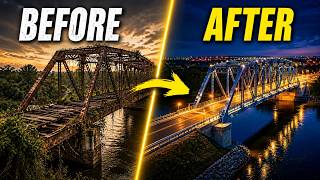 Abandoned Bridge Restored — 40 Step Timelapse Transformation | Bridge Construction Timelapse