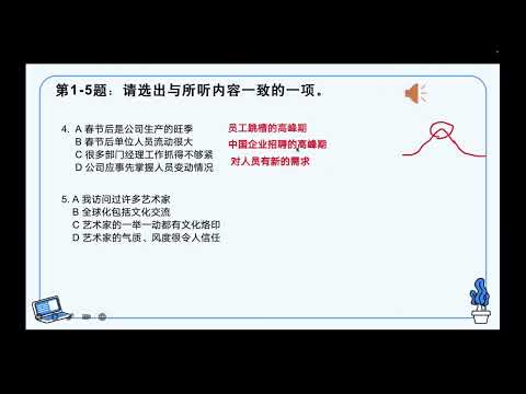 HSK 6 第14课 背着电饭锅拍北极 Photographing the North Pole carrying an electric cooker on the back听力练习讲解(2)