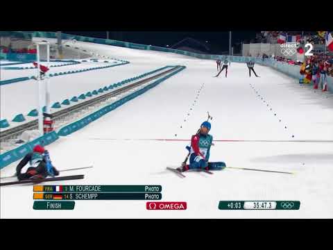 MARTIN FOURCADE - FINISH MASS-START - JO 2018 (Thierry Roland)