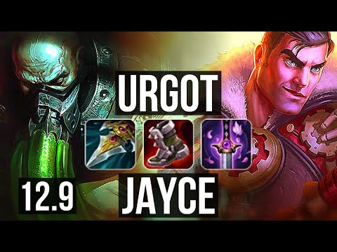 URGOT vs JAYCE (TOP) | 2.8M mastery, 8 solo kills, 1300+ games, Dominating, 9/2/1 | NA Master | 12.9