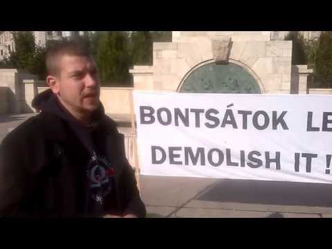 Barcsa Turner Gábor nyilatkozata a Szovjet emlékműnél 2014. október 27.