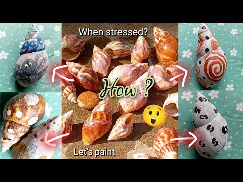 ඔයත් මේ වගේ ද ? 🫠💗🎨  free time Shell painting Stress release  Relaxing 