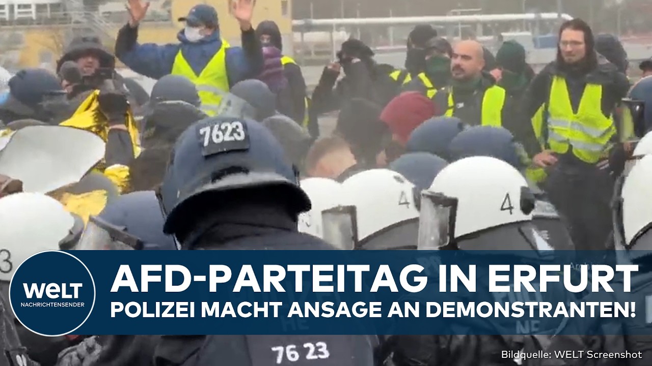 AFD: Polizei macht Ansage! 50.000 Demonstranten erwartet! Krawalle drohen bei Parteitag in Erfurt