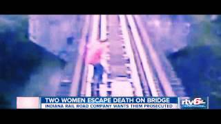 Near miss for women on Indiana train bridge