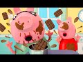 Peppa Pig Toys: Making a Chocolate Birthday Cake with Peppa Pig