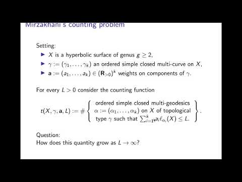 Counting simple closed multi-geodesics on hyperbolic surfaces, Part 1/2 (Francisco Arana-Herrera)