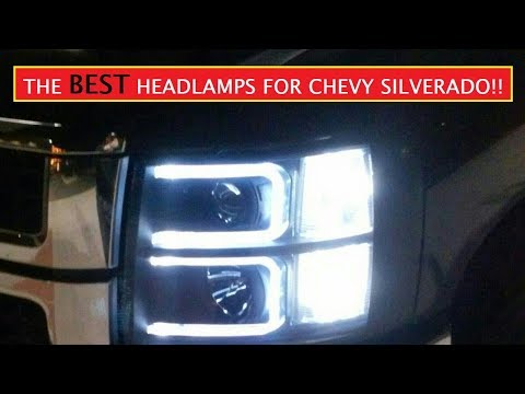 07-13 Silverado projector headlamps - headlights installed with LED's and HID's..