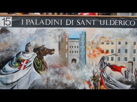 Paladini di Sant'Ulderico carro da getto - Carnevale Ivrea 2015