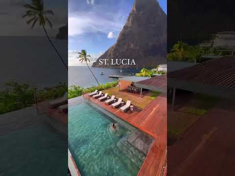 Enjoying a morning swim at Sugar Beach, A Viceroy Resort in Saint Lucia💖#trending #viral #shorts