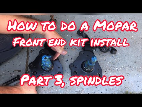How to do a Mopar front end kit install, Part 3, Spindles & Shocks
