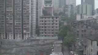 China Chongqing Yangtze River Cable Car inside video.