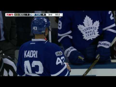 Nazem Kadri 29th Goal of the Season! 3/20/2017 (Boston Bruins vs Toronto Maple Leafs)