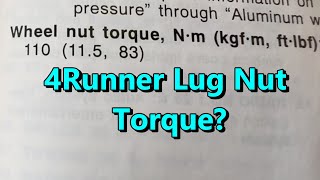 220: 4Runner Lug Nut Torque and Size