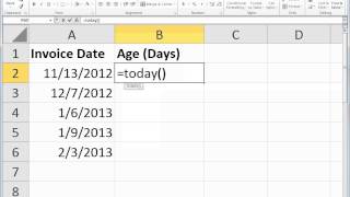 Excel - TODAY Function