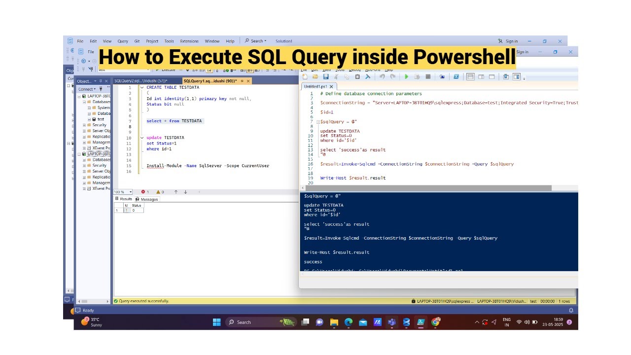 How To Execute a SQL Script from Powershell #powershell #sql #ssms How to  SQLPowershell