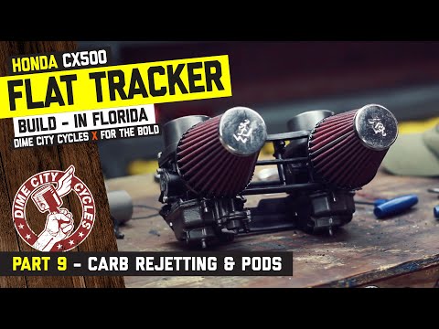 CX500 Flat Tracker Build Part 9 - Carburettor Jetting & K&N Pods (Dime City Bike Giveaway)