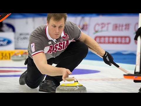 CURLING: RUS-DEN WCF World Mixed Doubles Chp 2015 - Group A