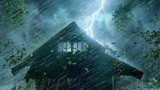 Midnight Thunderstorm Rain for Sleeping, Relaxing⚡Heavy Hurricane Rain, Intense Thunder & Storm Wind