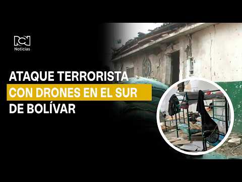 Tres policías heridos tras ataque con drones en el sur de Bolívar