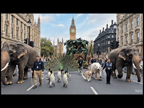 UNBELIEVABLE Real Animal Parade in LONDON | FULL 4K Street Spectacle