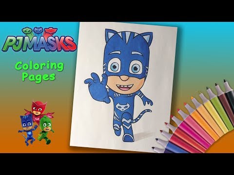 PJ Masks coloring book How to coloring Catboy  Coloring pages for kids