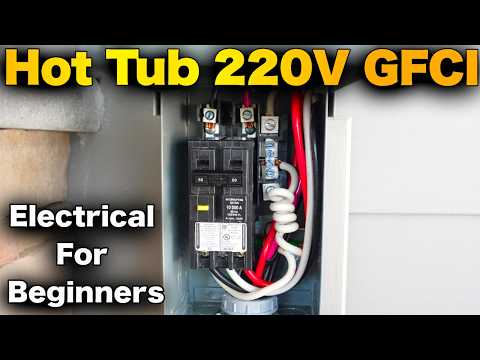 Hot Tub 220V 50 AMP GFCI Breaker Installation - ALL WIRING!