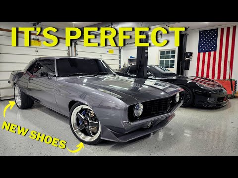 New Wheels + Tires FINALLY Show up for the Pro Touring 1969 LS3 Camaro | LOOKS INSANE!