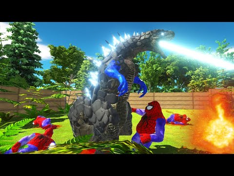 GODZILLA vs SPIDER MAN Death Run Epic Battle - Animal Revolt Battle Simulator | arbs