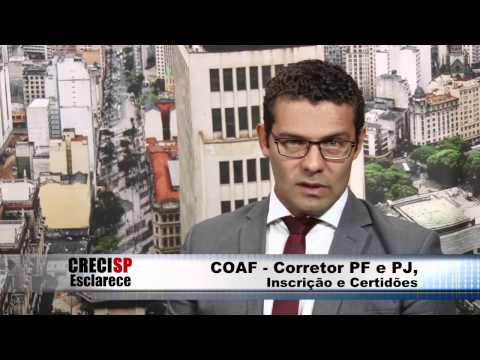 CRECI Esclarece 192 - COAF: Corretor PF e PJ, Inscrição e Certidões
