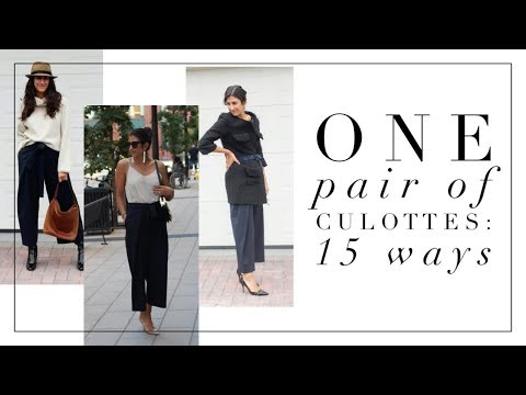 One pair of Culottes: 15 ways! | How to Style Basics |...